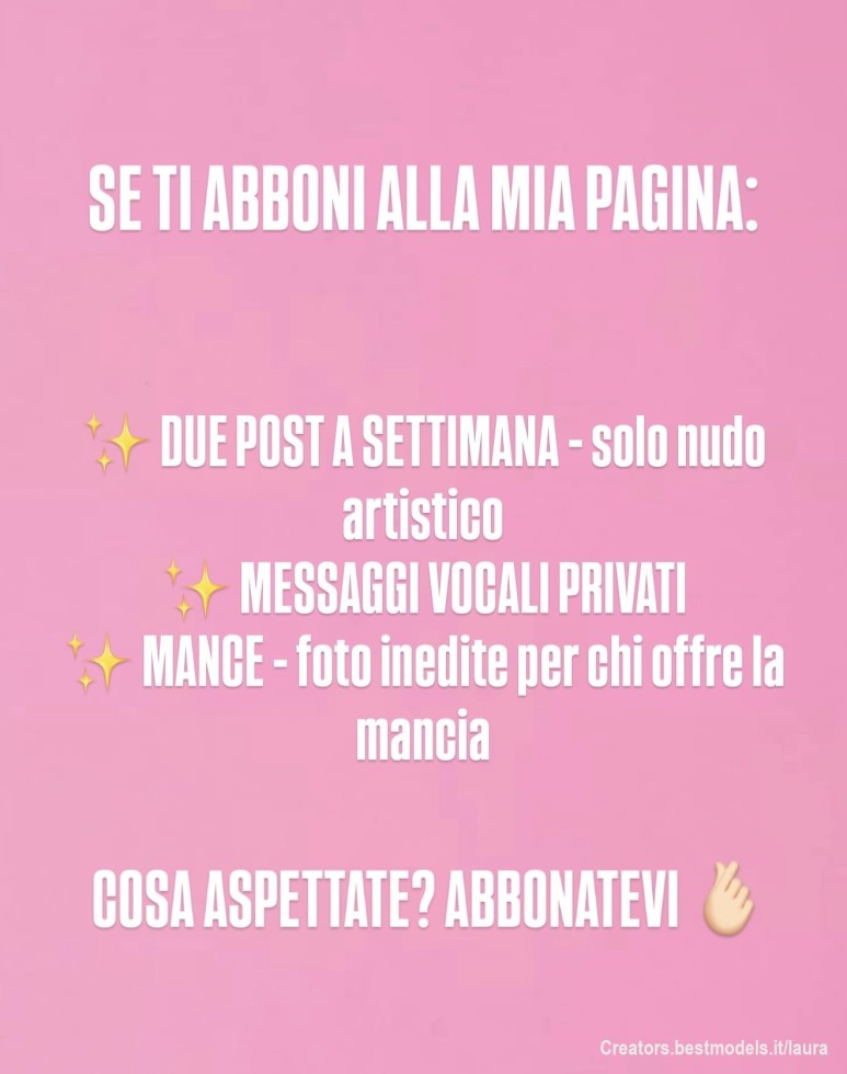 Ecco cosa puoi ottenere se ti abboni alla mia pagina ✨